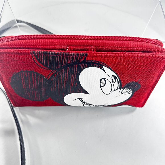 Disney Mickey Mouse Wallet Sketch Convertible Crossbody Embroidered Purse - Picture 3 of 16